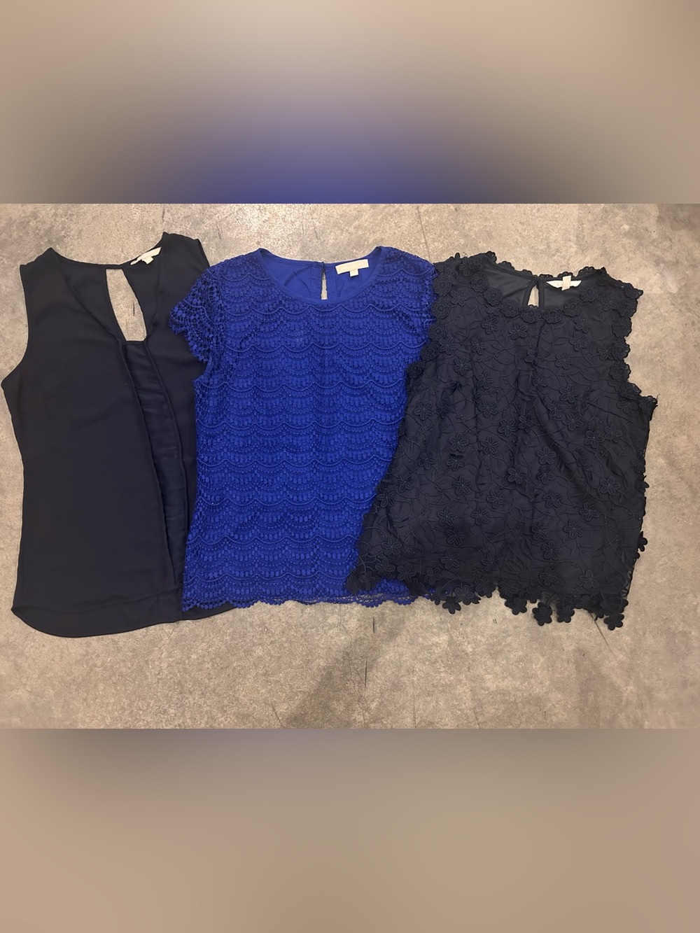 Women’s Medium/Size 8 Dressy Blue Blouse Bundle Banana Republic & Adiva